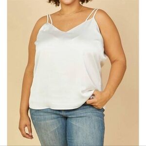 Skies Are Blue | Recycled Double Strap Cami in Silver Blue - Size M